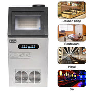 US Standard Ice Maker Silver Stainless Steel Transparent Frosted Lid