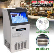 US Standard Ice Maker Silver Stainless Steel Transparent Frosted Lid