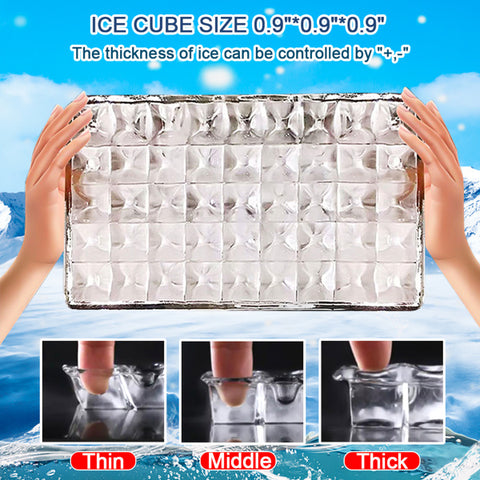 US Standard Ice Maker Silver Stainless Steel Transparent Frosted Lid